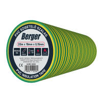 Szigetelőszalag zöld-sárga 20mx19mmx0,15mm