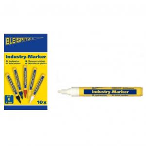BLEISPITZ festékes ipari jelölőfilc 4mm fehér 10db/csomag