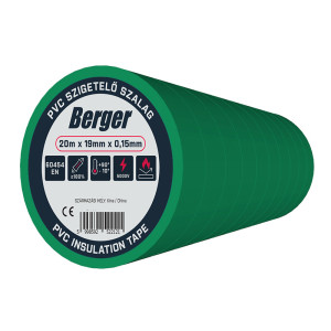 Szigetelőszalag zöld 20mx19mmx0,15mm
