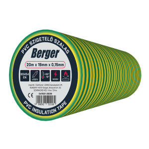 Szigetelőszalag zöld-sárga 20mx19mmx0,15mm